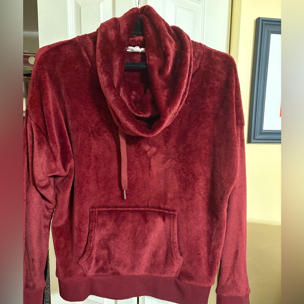 Pink Rose Deep Red Plush Jacket